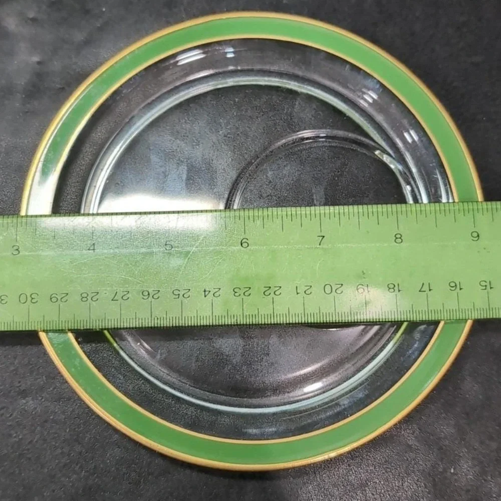 Mid-Century Modern Snack Plates, Set of 4,‎ Vintage Gold Trim Decor, Tableware